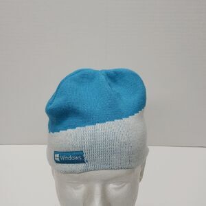 Windows Microsoft Logo Beanie Hat Blue White Knit Winter Cap OSFA Tech Promo